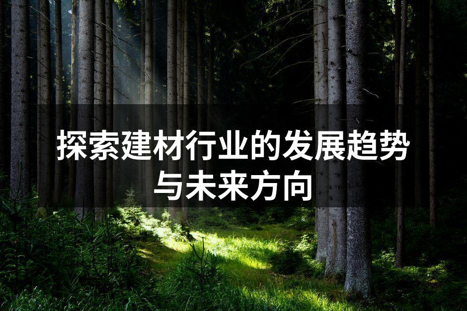 探索建材行业的发展趋势与未来方向